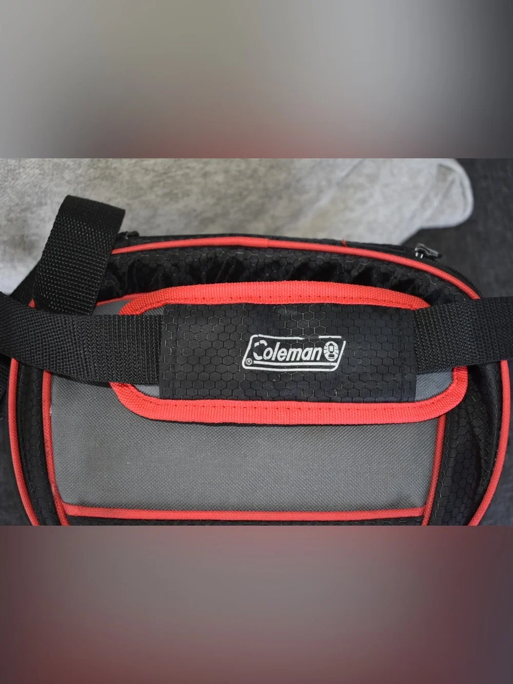 Coleman Gray and Red Cooler Bag